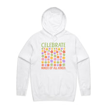 Load image into Gallery viewer, Celebrate minds of all kinds - hooded sweatshirt