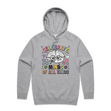 Load image into Gallery viewer, Celebrate minds of all kinds - hooded sweatshirt