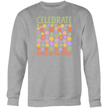 Load image into Gallery viewer, Celebrate minds of all kinds - Crew Sweatshirt
