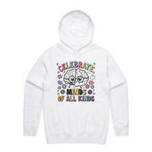 Load image into Gallery viewer, Celebrate minds of all kinds - hooded sweatshirt