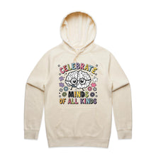 Load image into Gallery viewer, Celebrate minds of all kinds - hooded sweatshirt