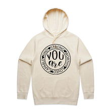 Load image into Gallery viewer, You are strong, worthy, loved, capable, kind - hooded sweatshirt