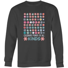 Load image into Gallery viewer, Celebrate minds of all kinds - Crew Sweatshirt