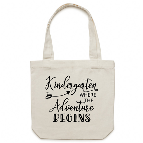 Kindergarten - where the adventure begins - Canvas Tote Bag