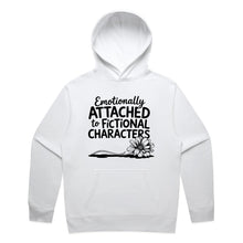 Load image into Gallery viewer, Emotionally attached to fictional characters - hooded sweatshirt