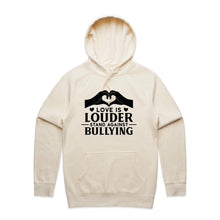 Load image into Gallery viewer, Love is louder, stand against bullying - hooded sweatshirt