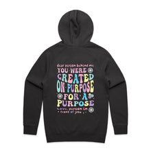 Load image into Gallery viewer, Dear person behind me, you were created on purpose for a purpose Love, person in front of you (design on back of item) - hooded sweatshirt