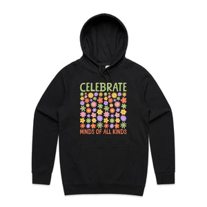Celebrate minds of all kinds - hooded sweatshirt