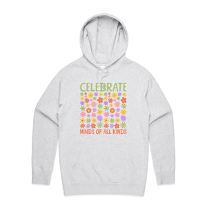 Celebrate minds of all kinds - hooded sweatshirt