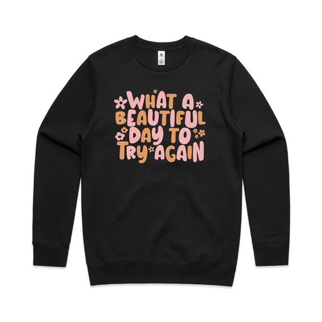 What a beautiful day to try again - crew neck sweatshirt