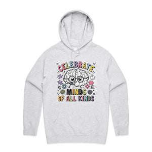 Celebrate minds of all kinds - hooded sweatshirt