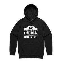 Load image into Gallery viewer, Love is louder, stand against bullying - hooded sweatshirt