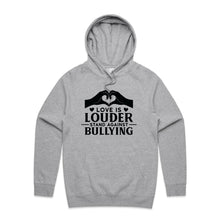 Load image into Gallery viewer, Love is louder, stand against bullying - hooded sweatshirt