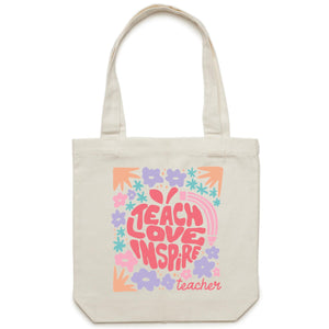Teach Love Inspire Teacher - Canvas Tote Bag