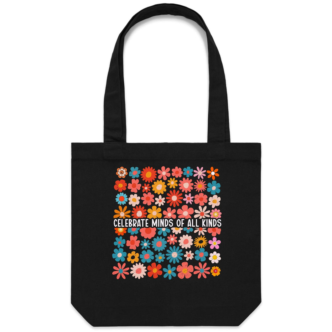 Celebrate minds of all kinds - Canvas Tote Bag