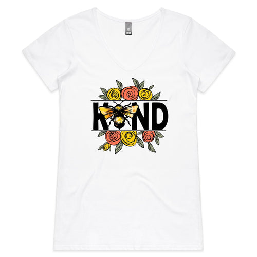 Bee kind - Womens V-Neck T-Shirt