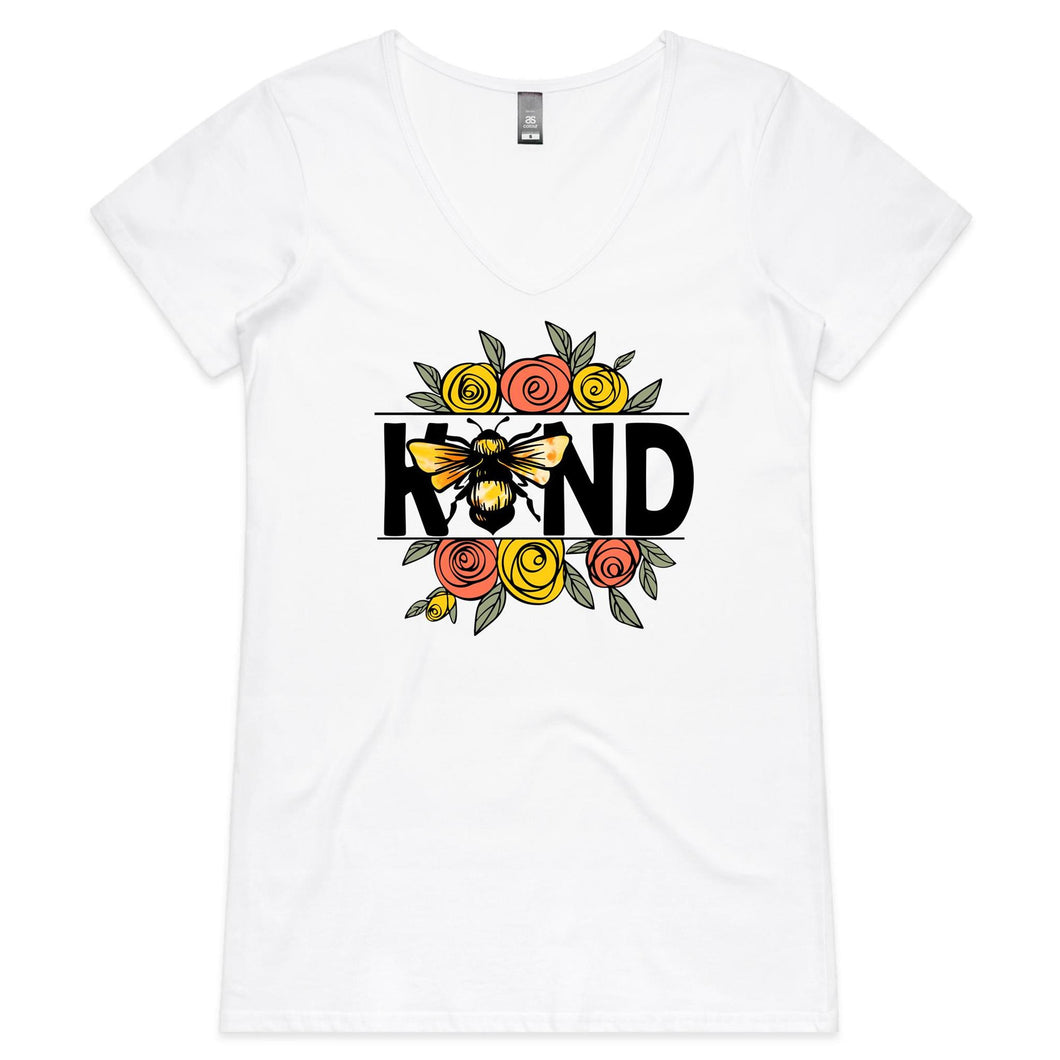 Bee kind - Womens V-Neck T-Shirt