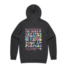 Load image into Gallery viewer, Dear person behind me, you were created on purpose for a purpose Love, person in front of you (design on back of item) - hooded sweatshirt