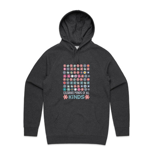 Celebrate minds of all kinds - hooded sweatshirt