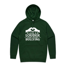 Load image into Gallery viewer, Love is louder, stand against bullying - hooded sweatshirt