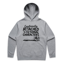 Load image into Gallery viewer, Emotionally attached to fictional characters - hooded sweatshirt