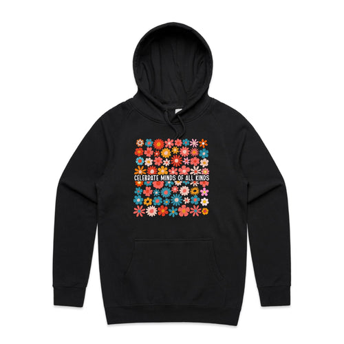 Celebrate minds of all kinds - hooded sweatshirt