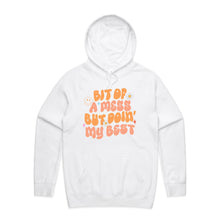 Load image into Gallery viewer, Bit of a mess but doin&#39; my best - hooded sweatshirt