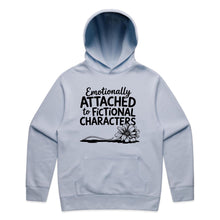 Load image into Gallery viewer, Emotionally attached to fictional characters - hooded sweatshirt