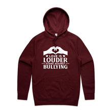 Load image into Gallery viewer, Love is louder, stand against bullying - hooded sweatshirt