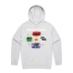Mental health reminders - hooded sweatshirt