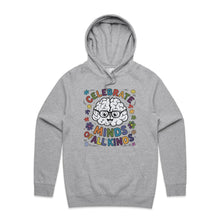 Load image into Gallery viewer, Celebrate minds of all kinds - hooded sweatshirt