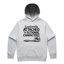 Load image into Gallery viewer, Emotionally attached to fictional characters - hooded sweatshirt
