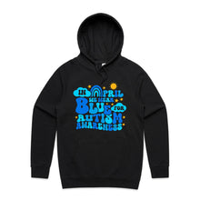 Load image into Gallery viewer, In April we wear blue for Autism awareness - hooded sweatshirt