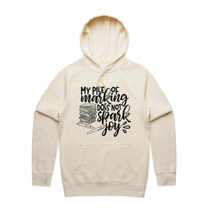 My pile of marking does not spark joy - hooded sweatshirt