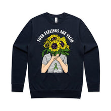 Load image into Gallery viewer, Your feelings are valid - crew neck sweatshirt