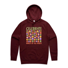 Load image into Gallery viewer, Celebrate minds of all kinds - hooded sweatshirt