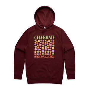 Celebrate minds of all kinds - hooded sweatshirt