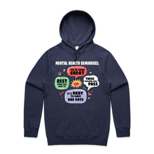 Load image into Gallery viewer, Mental health reminders - hooded sweatshirt