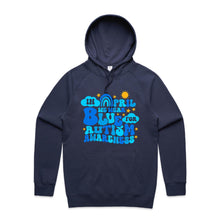 Load image into Gallery viewer, In April we wear blue for Autism awareness - hooded sweatshirt