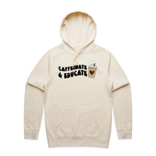 Load image into Gallery viewer, Caffeinate and educate - hooded sweatshirt