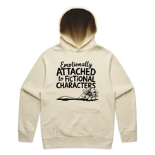 Load image into Gallery viewer, Emotionally attached to fictional characters - hooded sweatshirt