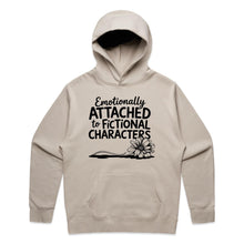 Load image into Gallery viewer, Emotionally attached to fictional characters - hooded sweatshirt
