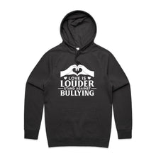 Load image into Gallery viewer, Love is louder, stand against bullying - hooded sweatshirt