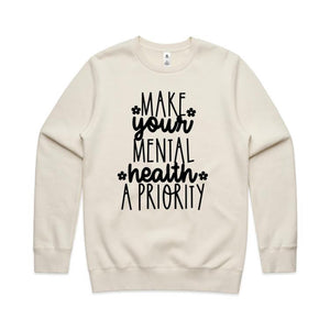 Make mental health a priority - crew neck sweatshirt