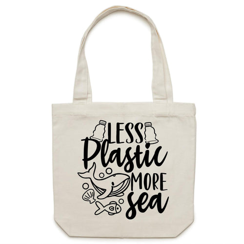 Less plastic more sea - Canvas Tote Bag