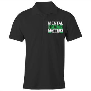 Mental Health Matters #endthestigma - S/S Polo Shirt (print on back of polo and on pocket front of polo)