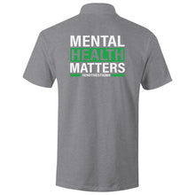 Load image into Gallery viewer, Mental Health Matters #endthestigma - S/S Polo Shirt (print on back of polo and on pocket front of polo)