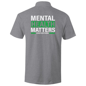 Mental Health Matters #endthestigma - S/S Polo Shirt (print on back of polo and on pocket front of polo)