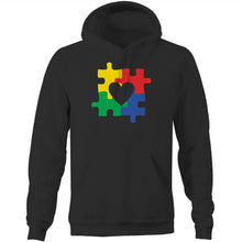 Load image into Gallery viewer, Autism Heart Puzzle Pieces - Pocket Hoodie Sweatshirt