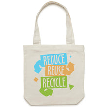 Load image into Gallery viewer, Reduce Reuse Recycle - Canvas Tote Bag